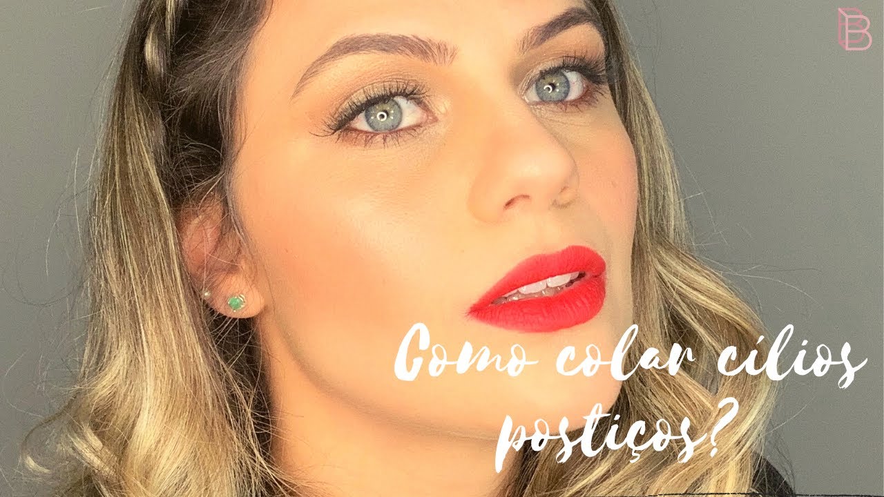 CÍLIOS POSTIÇOS, CONTORNO E BOCA VERMELHA [ MAQUIAGEM CLASSICA PARA FESTA ]