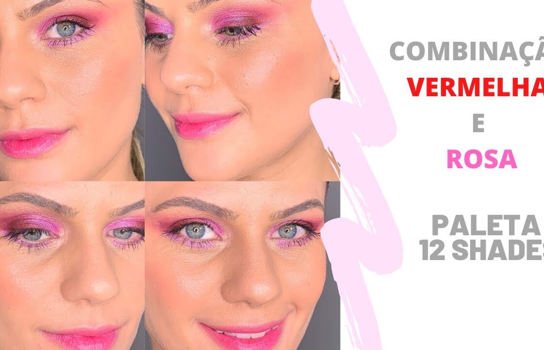 COMO FAZER MAKE COLORIDA ? Combinação de VERMELHO com ROSA
