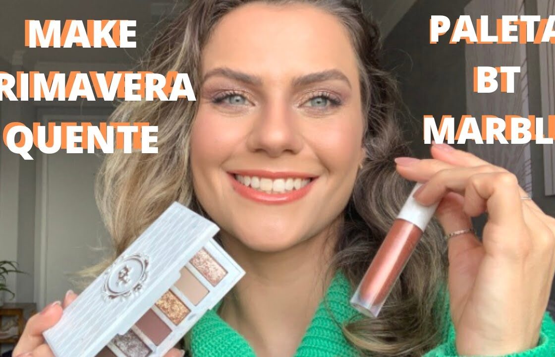 MAQUIAGEM CARTELA PRIMAVERA QUENTE USANDO A PALETA BT MARBLE