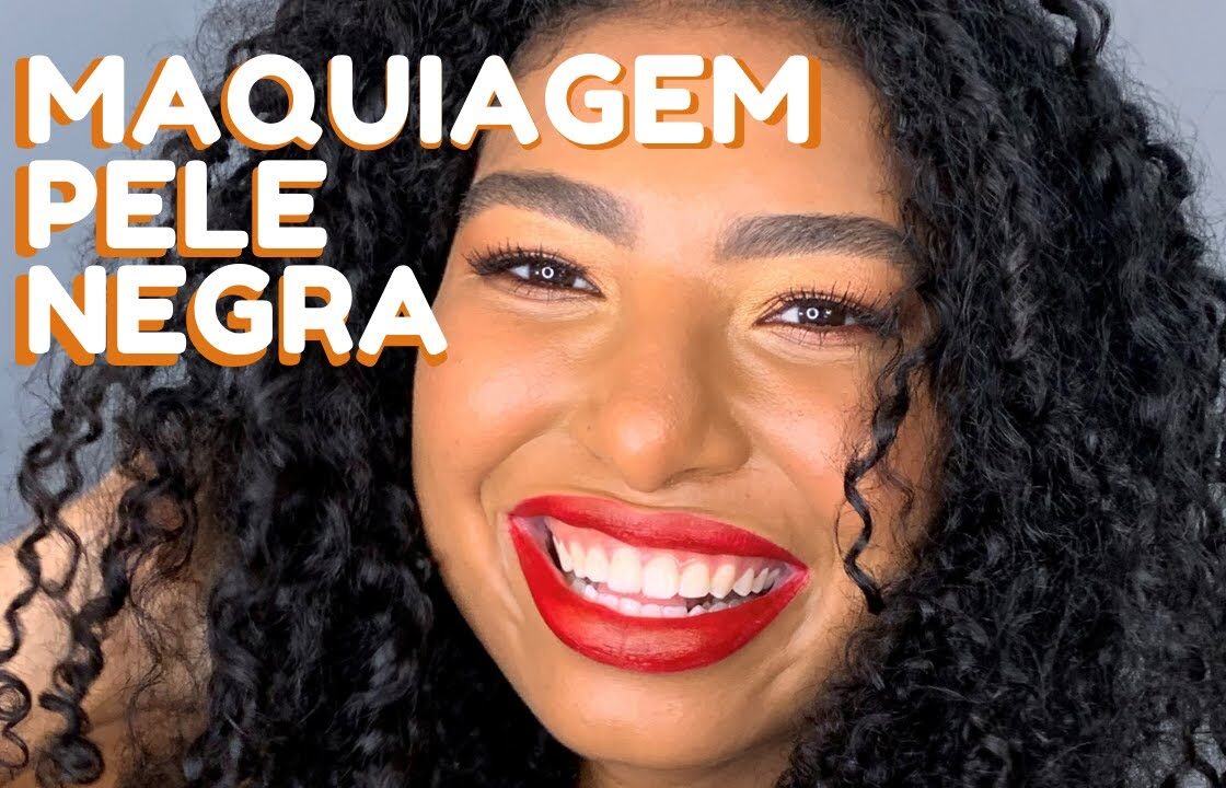 Make GLAM + BOCA VERMELHA em PELE NEGRA [ MAQUIAGEM PRATICA E SOFISTICADA ]