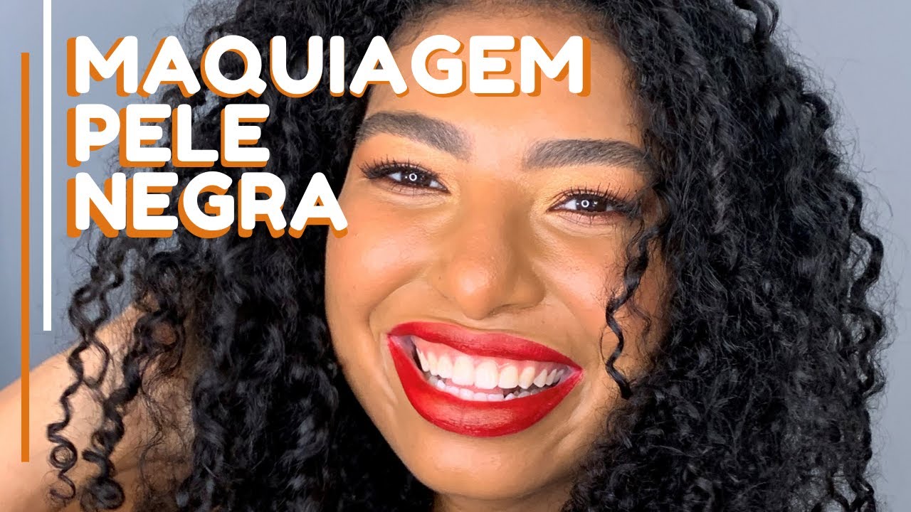 Make GLAM + BOCA VERMELHA em PELE NEGRA [ MAQUIAGEM PRATICA E SOFISTICADA ]